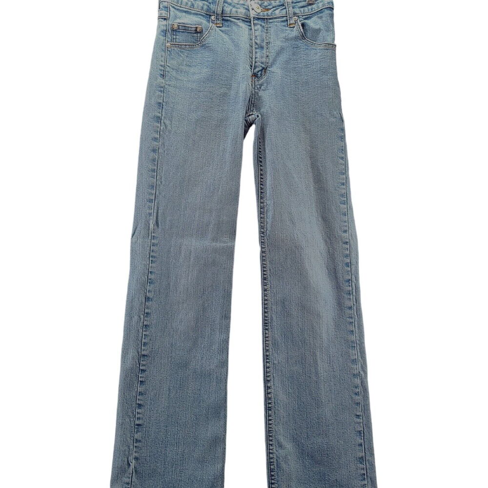 Lawman Womens Jeans Blue Size 3/4 Cotton Blend Button Zip Close Pockets Beaded